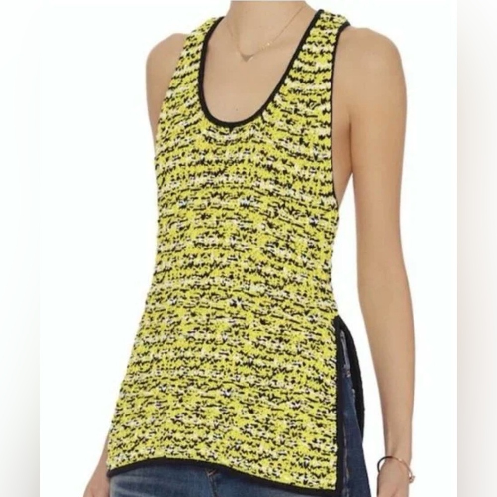 Rag & Bone Yellow/Black/White Knit Tank Top size XS/extra small
